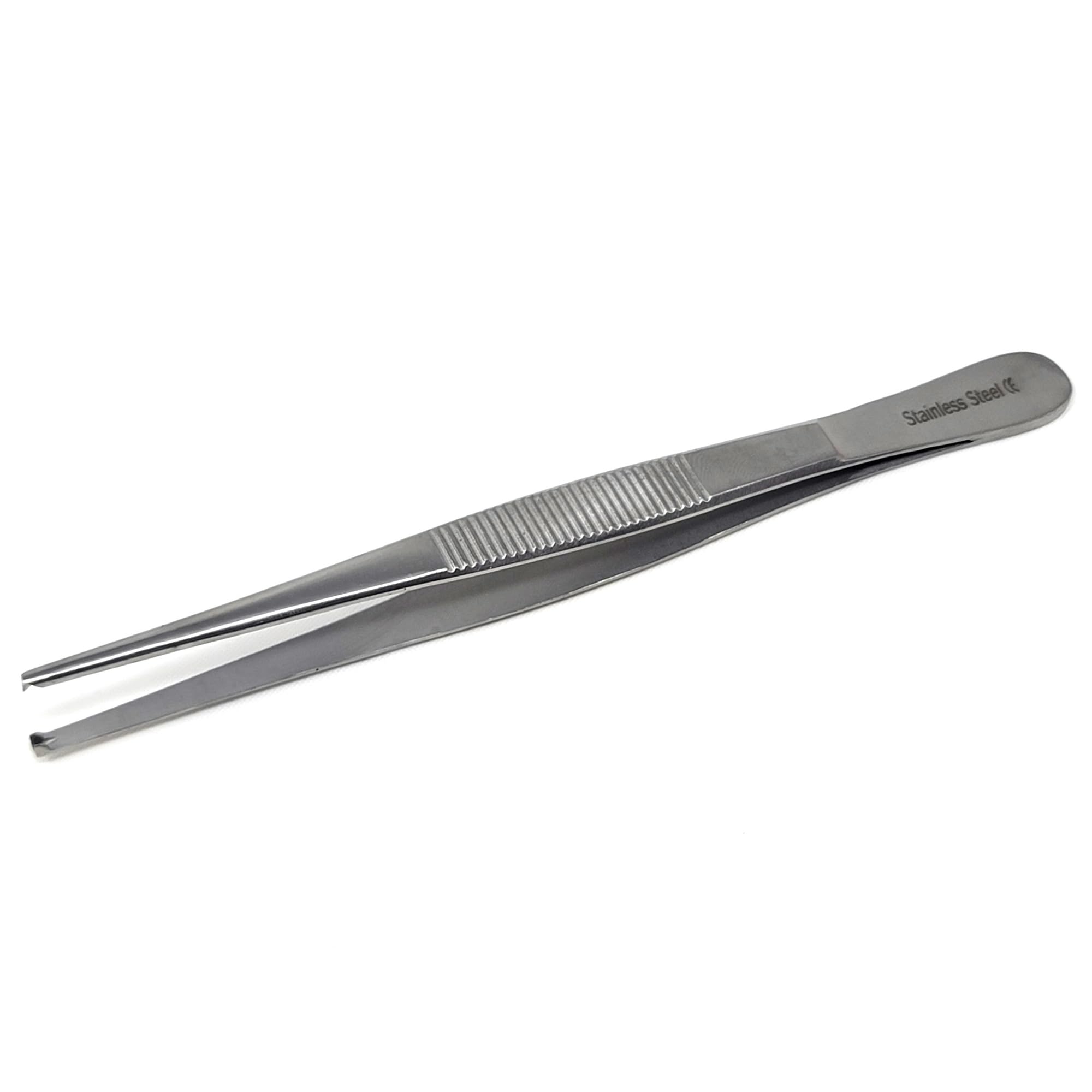 A2Z SCILAB Dissecting Tissue Thumb Forceps Tweezers 4.5" (11.43cm), Blunt 1x2 Rat Tooth Straight Stainless Steel