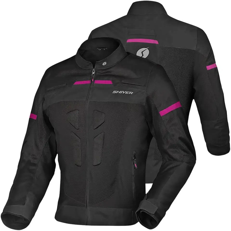 JAQUETA MOTOQUEIRO MOTOCILISTA VENT SHIVER FEMININA PRETO-ROSA TAM 3G