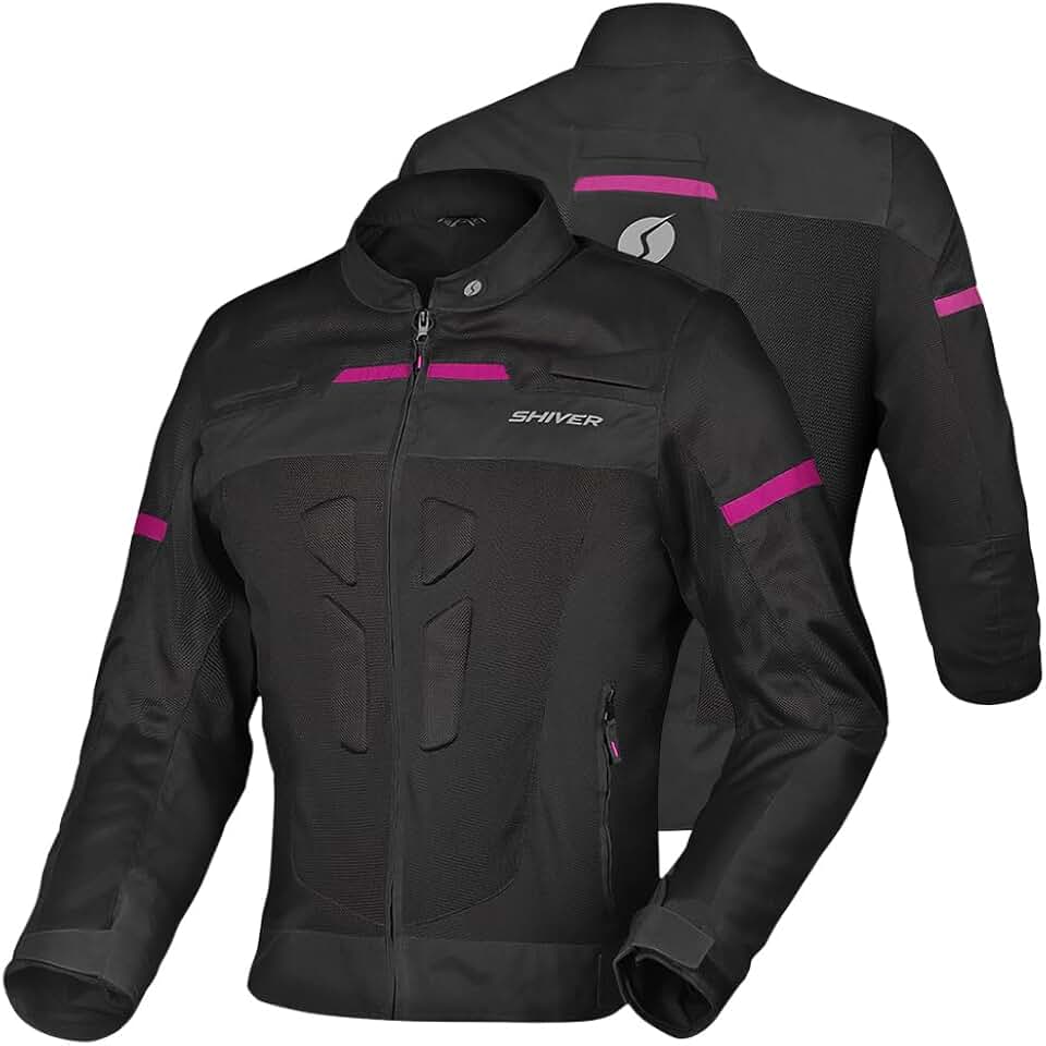 JAQUETA MOTOQUEIRO MOTOCILISTA VENT SHIVER FEMININA PRETO-ROSA TAM 3G