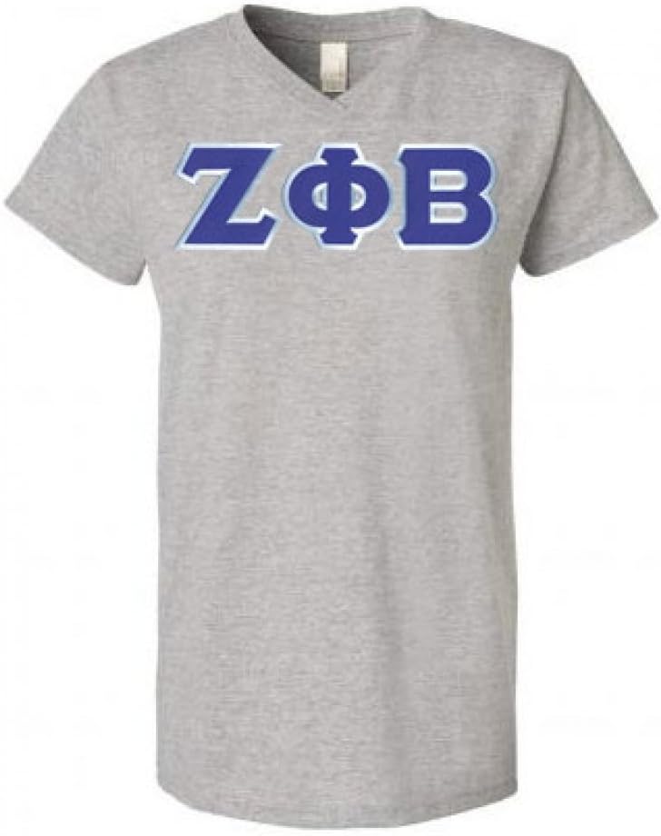 Women’s Zeta Phi Beta Sorority Lettered Short-Sleeve V-Neck T-Shirt
