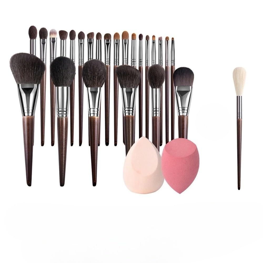 Lot de 24 pinceaux de maquillage pour fard à paupières, fond de teint, poudre, eyeliner, cils et lèvres