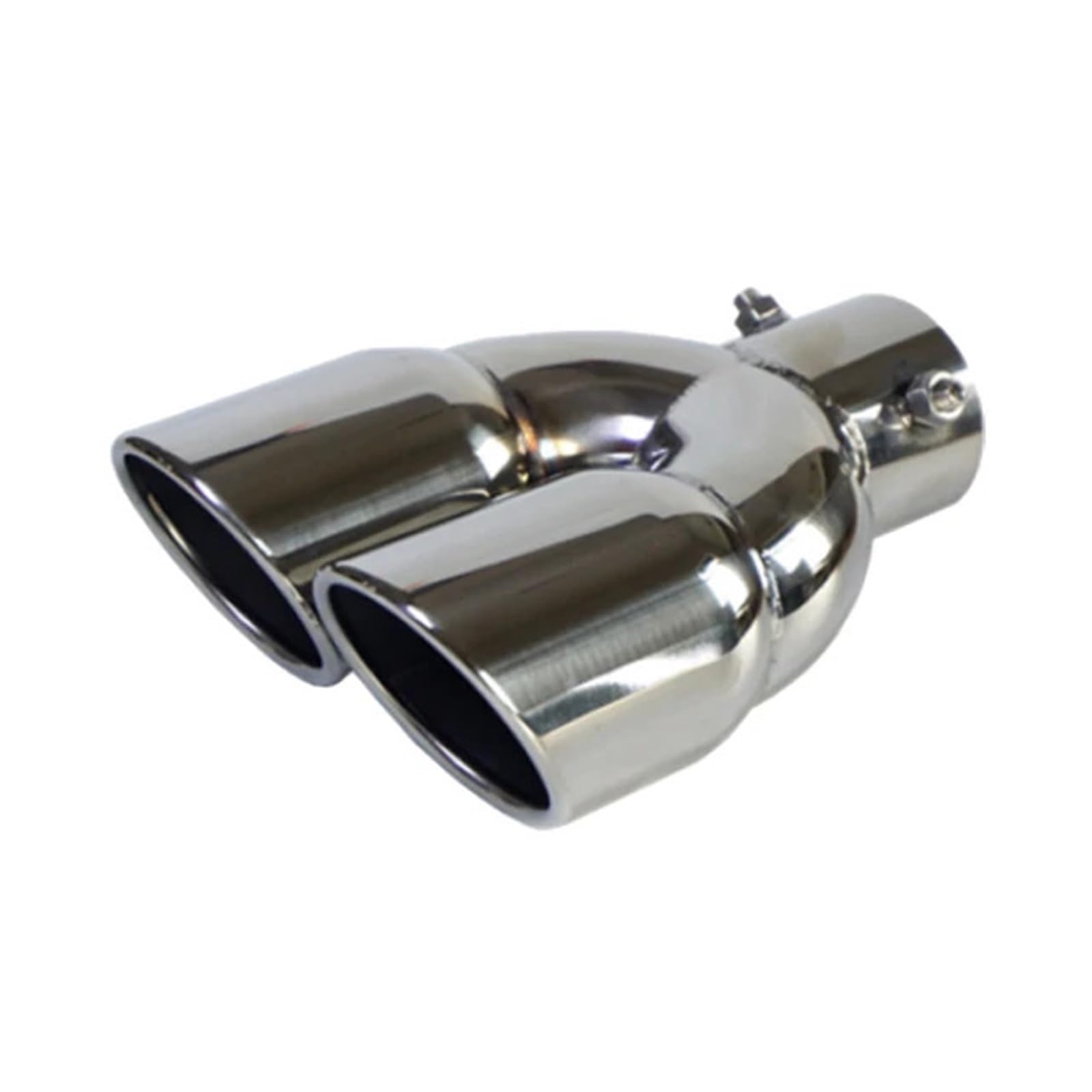 63-mm-Doppelauspuffrohr, schwarzer Edelstahl | Universelles Doppelrohr-Endrohr for den Endschalldämpfer(Silver Z)