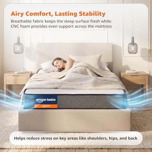 Image of Amazon Basics Dual Comfort Foam 5 Inch Mattress | Single Size Bed Mattress, 5-Inch Thick | Reversible Super Soft & Medium Firm Sides, CNC Foam Support | Bed Mattress (72x36x5 Inches, Polyester Cover)