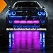 Nilight 6LED Emergency Strobe Lights 4PCS Ultra Slim Surface Mount Hazard Caution Light bar 12-24V Sync Feature Warning Flashing kit for Truck Car Vehicle ATV SUV UTV Purple