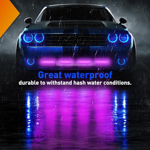 Image of Nilight 6LED Emergency Strobe Lights 4PCS Ultra Slim Surface Mount Hazard Caution Light bar 12-24V Sync Feature Warning Flashing kit for Truck Car Vehicle ATV SUV UTV Purple