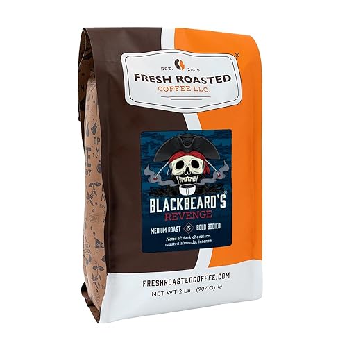Fresh Roasted Coffee Blackbeards Revenge 2 libras 32 oz tostado medio Kosher grano entero Fresh Roasted Coffee Blackbeards Revenge 2 libras 32 oz tostado medio Kosher grano entero