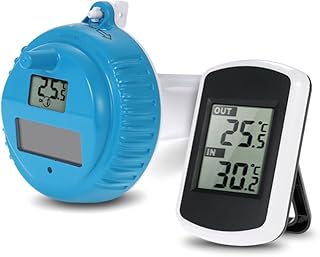 Floating Pool Thermometer, Wireless Swimming Pool Thermometer with LCD Display, Read Water Temperature, Spas Hot Tubs Aquarium Fish Ponds Water Temperature Tester with Solar Energy