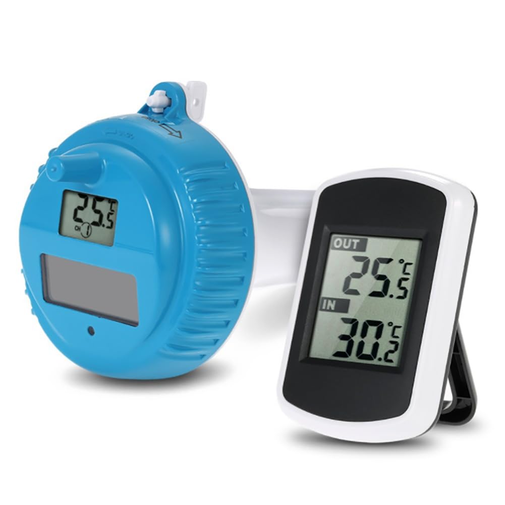 Bezprzewodowy termometr do basenu, pływający termometr do basenu z wyświetlaczem LCD, odczyt temperatury wody, spa Wanny z hydromasażem Akwarium Stawy rybne Tester temperatury wody z energią słoneczną