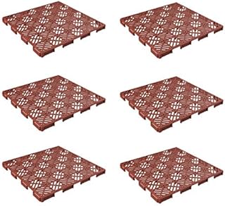 Pure Garden 50-147 Multipurpose Indoor/Outdoor Flooring Interlocking Tiles for Patio, Deck, Garage-6 Pc, Set of 6, Terracotta