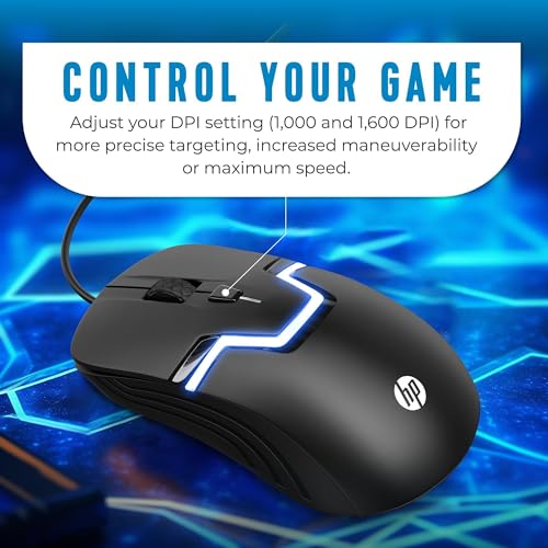 Image of HP Wired RGB Gaming Mouse High Performance USB Mouse with Optical Sensor, 3 Buttons, 7 Color LED for Computer Notebook Laptop Office PC Home