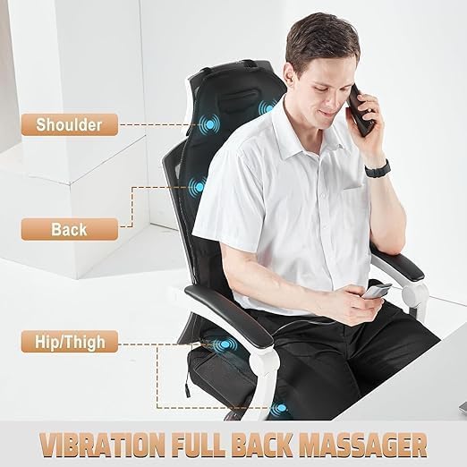 Image of Alokrupaswam Car Seat Massager with Heat & Memory Foam Support | 8 Vibration Motors Full Back Neck Lumbar Massage Chair Pad for Home Office Travel Comfort