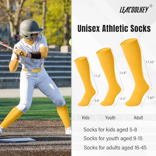 Image of LEACOOLKEY Baseball Belt and Socks Combo Set Adjustable Softball Socks and Elastic Belt for Youth and Adult
