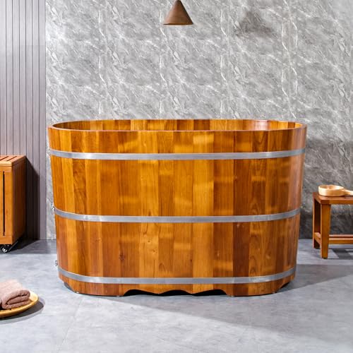 jrytin 54 Inch Solid Rubberwood Soaking Tub