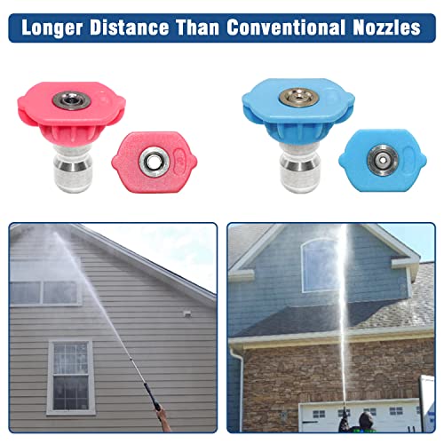 Janz 7 Pressure Washer Spray Nozzle Tips Multiple Spray Degrees 1/4 Inch Quick Connection, 4000 Psi #TOP4