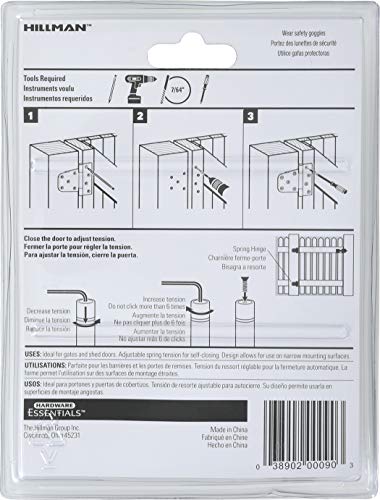 Hillman 853348 Heavy-Duty Spring Gate T Hinge, Black #TOP3