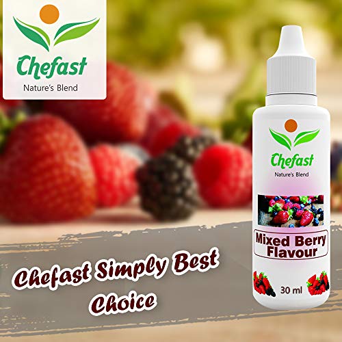 Image of Chefast Mixed Berry Flavour Baking Essence for Cake, Ice-Cream, Chocolates, Milkshakes- 30ML ( Use 2-3 Drops Essence for 250 Grm Cake)