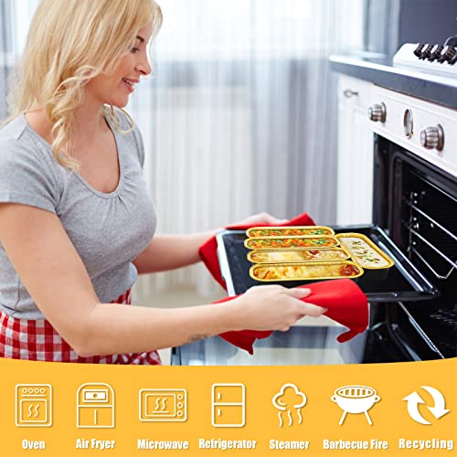 Ylnurac 100Pack Aluminum Foil Mini Loaf Pans With Lids, 6.8 Oz Rectangle Baking Cups Muffin Tins,Disposable Baking Tins Mini Baking Pans Tins Holders For Brownie Mini Cake Bread -Black In Gold #TOP2