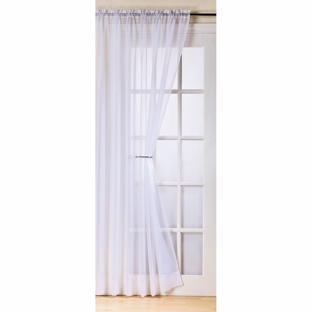 ELEGANT 'TRENT' VOILE / NET CURTAIN PANELS - MANY LENGTHS & COLOURS AVAILABLE - WHITE - 206CM