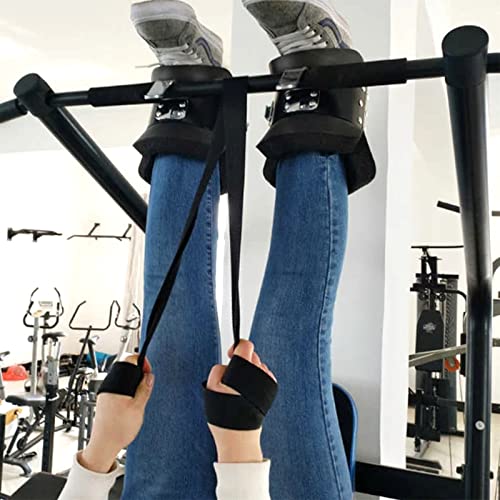 Estink Hanging Pull Up Boots,1 Pair Black Inversion Hang Up Boots Therapy Gym Fitness Physio Hang Spine Posture with Comfortable Foam Padding and Locking Clips - Image 5