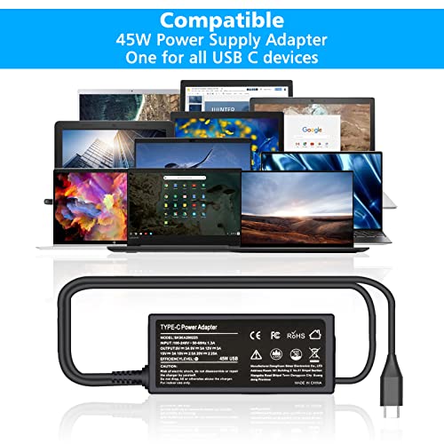 Universal-Chromebook-Charger-USB-Type-C-45W-Widely-AC-Adapter-for-HP-Acer-Dell-Asus-Samsung-Power-Supply-with-Cord