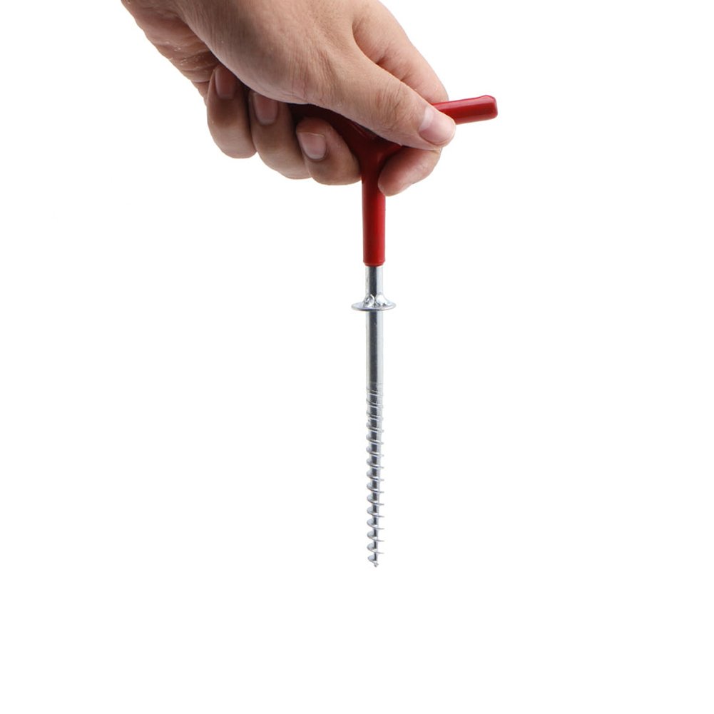 HYFAN Outdoor Tent Tarp Stakes Lightweight Aluminum Alloy Spiral Stakes (New Red)