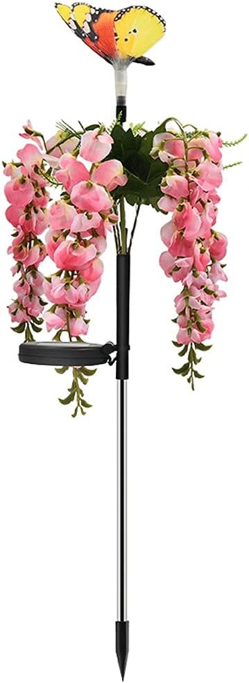 17 LED Bean Flower Lamp Lawn Lamp to Plug Lantern ED Landscape Light Garden Yard Decorative Lamp Patio Lights Gardening (Color : Purple) (Pink)