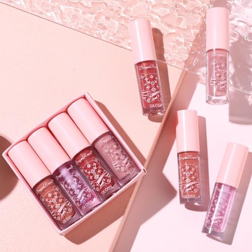 Xumann 4PCS Lipgloss Set, Lip Gloss Sets for Teenage Girls, Women Teen Girl Christmas Gifts Cute Lip Oil, Hydrating Non-Sticky - Image 7