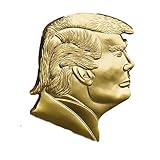 Donald Trump Head Patriotic Sculpture MAGA Commemorative Gold Plated Coin with Inspiring Inscription for Collectors