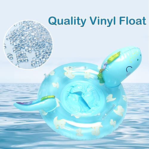 Xmasmate Baby Swimming Ring Floats - Inflatable Dinosaur Child Pool Float With Safety Seat For Toddler 12-36 Months,Children Waist Float Ring Pool Swim Water Beach Float Toys Party Supplies (Blue) #TOP6
