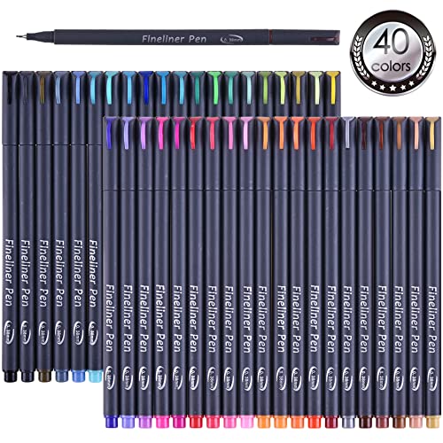 Tebik 45 Pack Planner Pens Colored Pens, 40 Colors Drawing Pens With 5 Stencils, Fineliners For Journal Planner Note Calendar Writing Coloring, Drawing & Detailing School Office Art Supplies #TOP6
