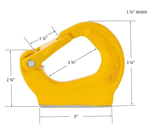 Miniatura 3 de Mytee Products Paquete de 4 soldaduras de 2 toneladas en gancho de anclaje G80 grúa de auxilio tractor de elevación de aparejos 4400 libras - 2