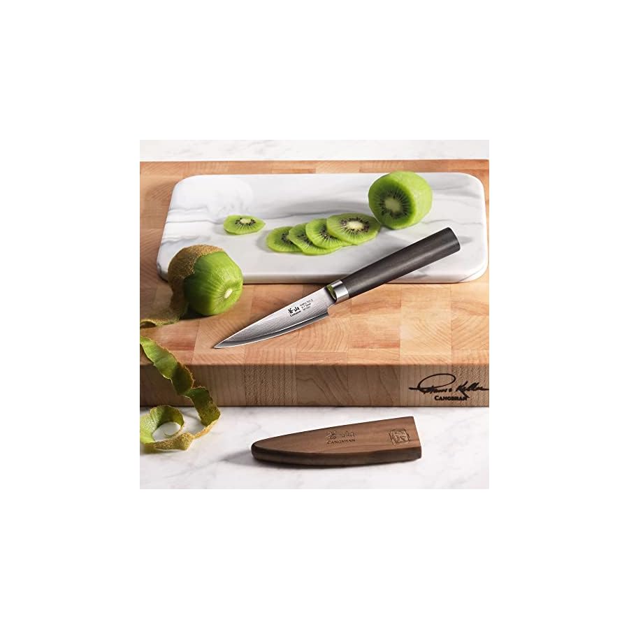 Cangshan-HAKU-Series-501097-X-7-Damascus-Steel-Forged-35-inch-Paring-Knife-with-Sheath Cangshan HAKU Series 3.5-Inch Paring Knife with Sheath, Forged X-7 Damascus Steel, 501097