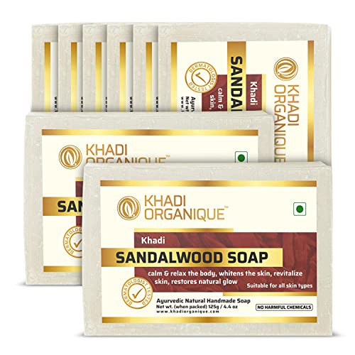 Khadi Organique Natural Herbal Sandalwood Soap Pack Of 8