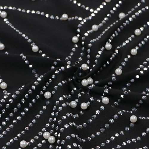Image of PORRCEY Women's Sexy Elegant Rhinestone Bodycon Dress Hot Drilling Clubwear