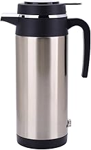 Caldeira de chaleira de carro, copo de viagem de aquecimento de carro de 1200 ml, caneca de aço inoxidável, aquecedor de copo de café de carro com carregador CC 24 V para carro (caldeira de chaleira)
