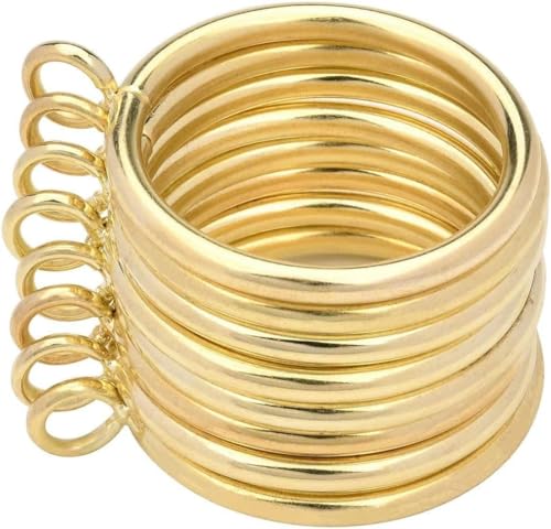 24Pcs 1.5-Inch Inner Diameter Metal Curtain Rings with Eyelets,Fits Up to 1 1/4-Inch Rod,4 mm Diameter Wire (Gold-24pcs) - Thumbnail 4