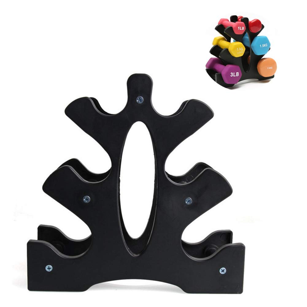 almacenamiento con mancuernas, soporte 3 niveles para torre peso mano varios niveles Soporte torre peso mano varios niveles para organización gimnasio