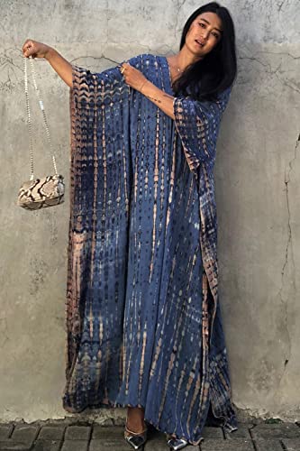 Image of Women Beachwear Long Beach Coverups Kaftan Casual Caftan Dress