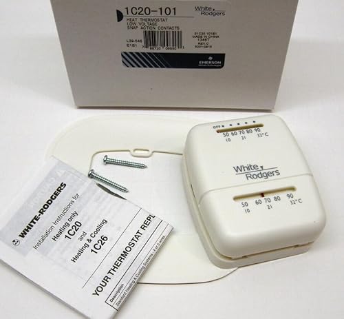 Replacement 1C20-101 White Rodgers Wall Thermostat 24V Heat Only Economy Value
