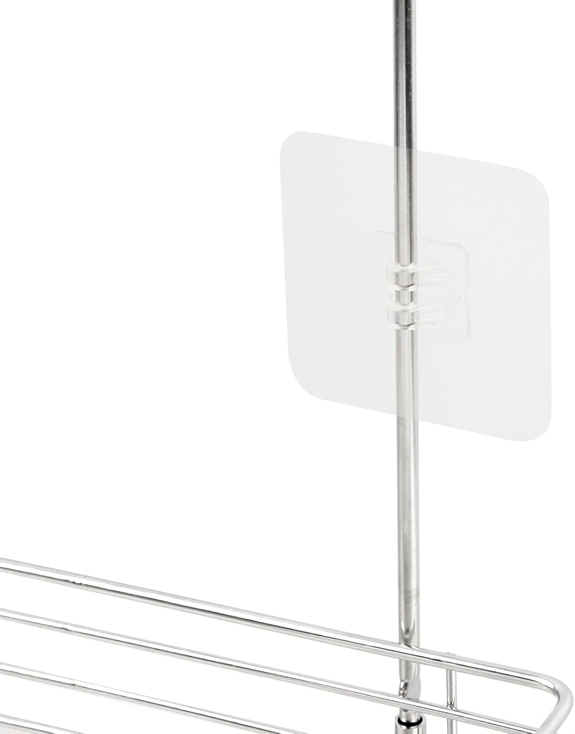 Antrader Hanging Shower Rack,Shower Caddy Hanging,Hung on the Faucet or the Door,the Back Hook Can be Rotated,No Drilling,304 Stainless Steel,Single Layer Shelf