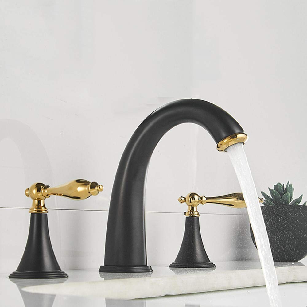Mitigeur de lavabo 3 trous noir pour moderniser votre meuble vasque familial