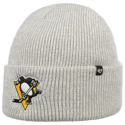 Bonnet en maille '47 Brand Pittsburgh Penguins gris accessoire hiver officiel NHL