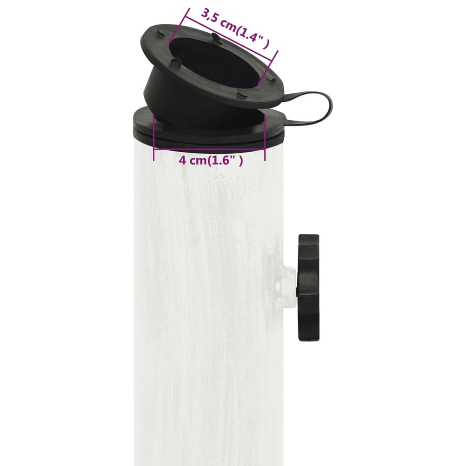 Socle de Parasol Blanc 44x44x31 cm Fonte,Pied De Parasol,Pied De Parasol Lourd,Pied De Parasol sur roulettes