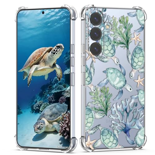 Coque Samsung S25 antichoc fine et souple avec motif tortue de mer