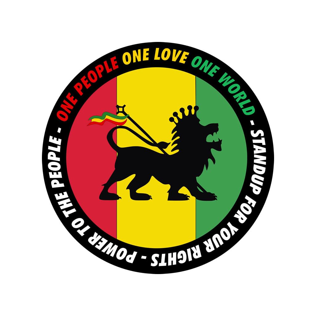 Power to The People one Love one World Iron on Transfer for Fabric Rasta Lion of Judah