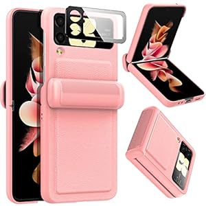 Viaotaily Samsung Flip 3 Case with Semi-Auto Hinge & Lens Protector, Shockproof Durable Full-Body Protective Case…