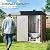 MistMo 5X3FT Outdoor Steel Storage Shed with Lockable Doors, One Window,Ideal for Garden, Backyard, Patio Storage,Brown