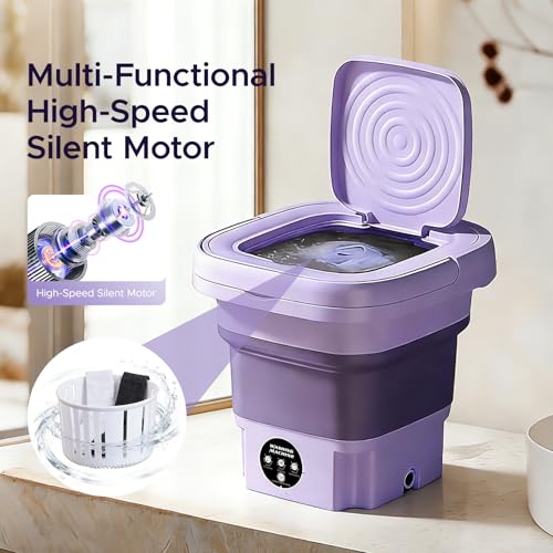 Vxoyo 12L tragbare Waschmaschine mit Schleudertrockner, 2-in-1 faltbare Mini-Maschine & Touchscreen-Einknopfbedienung, kleine Waschmaschine für Babykleidung, Unterwäsche, Camping, Wohnheim, Wohnungen