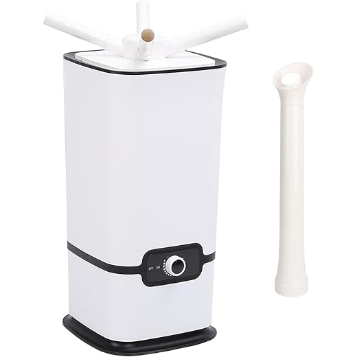Allin Exporters 45W Cool Mist Humidifier 16L Bottom Fill Ultrasonic Floor Humidifiers with 100V-220V Voltage 2 Nozzles 4 Nozzle Tubes & Wheels for Home Large Room Bedroom (Pack of 1, Black & White)