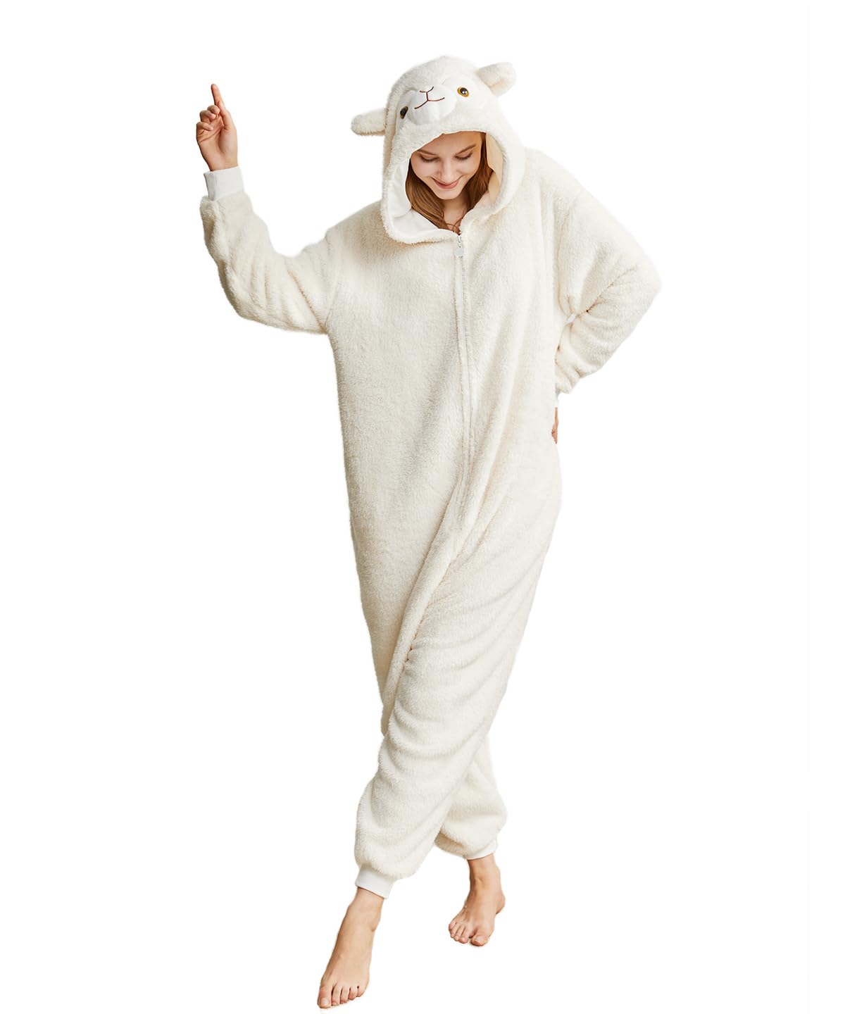 Novelcos Unisex Alpaca Pajamas Animal Zipper Jumpsuit Adult Cosplay Costumes